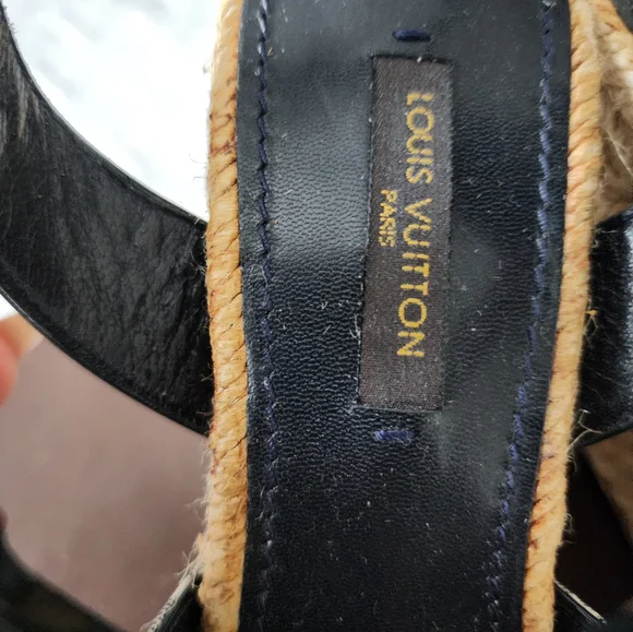 Authentic LOUIS VUITTON denim espadrilles sandals size 37 (6.5US) - Picture 8 of 11